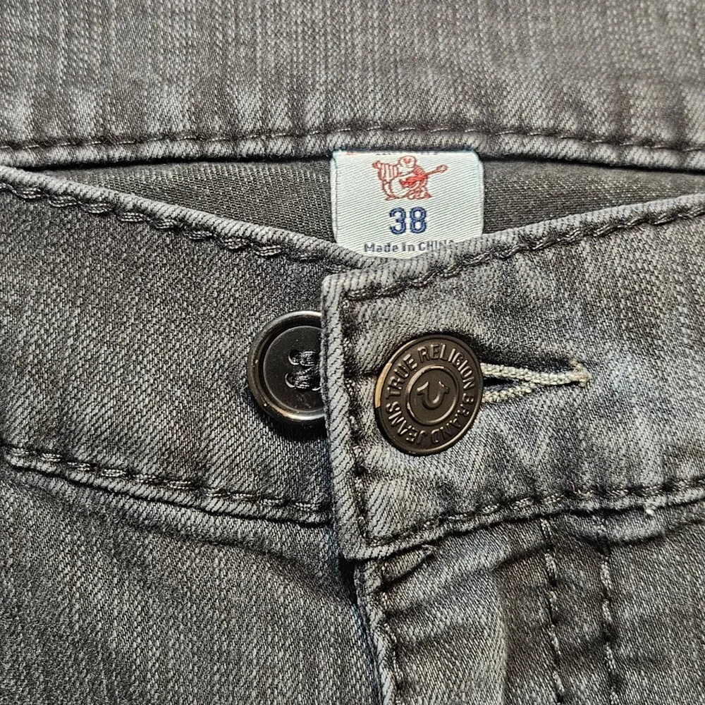 True Religion Jeans Men Moto Blue‎ Camo Relaxed Skinny Textured Size 38 x 33